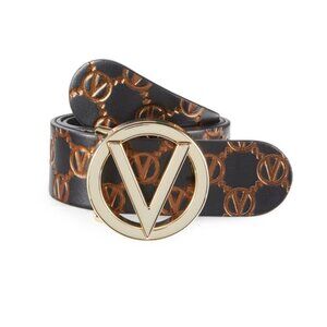 Valentino by Mario Valentino Giusy Monogram Leather Belt